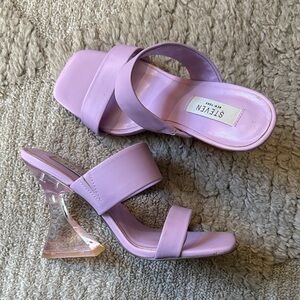 Lilac acrylic heels